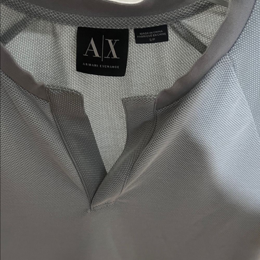 Armani Exchange Light Gray Mesh Shirt
